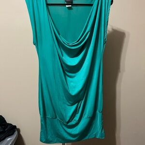 Zara Teal Drape Neck Women's Top